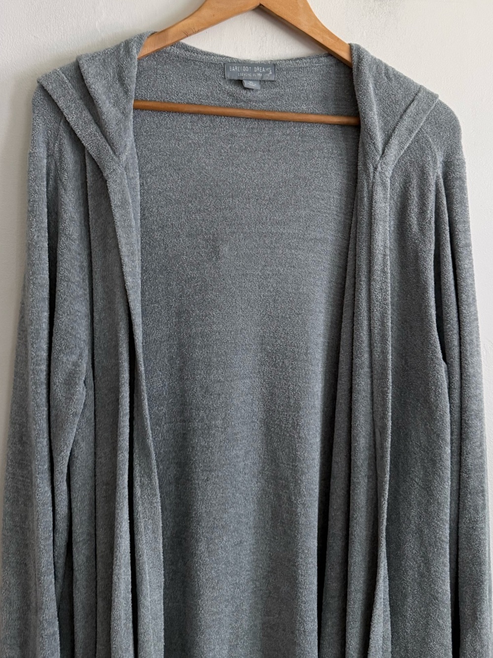 Barefoot Dreams CozyChic Ultra Lite Hooded Cardigan Gray XL - Picture 2 of 7